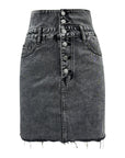 Raw Hem High Waist Denim Skirt - Little Miss Vanilla