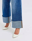 Judy Blue Full Size Distressed High Waist Wide Leg Jeans - Little Miss Vanilla