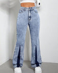 Contrast Bootcut Jeans with Pockets - Little Miss Vanilla