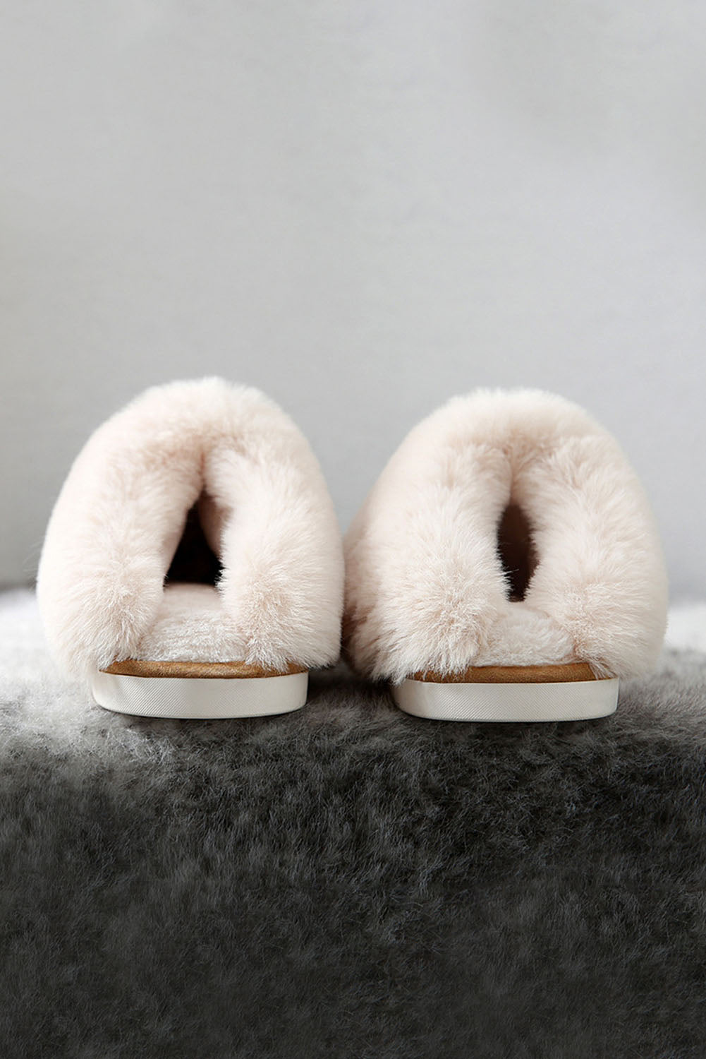 Camel Plush Suede Winter Home Slippers - Little Miss Vanilla