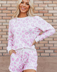 Pink Leopard Animal Print Pullover and Shorts Loungewear - Little Miss Vanilla