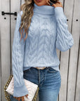 Women's Cable-knit Turtleneck Sweater