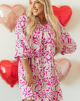 Pink Leopard Print Loose Fit Babydoll Mini Dress - Little Miss Vanilla