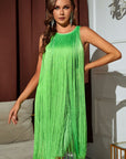 Sleeveless Round Neck Fringe Dress - Little Miss Vanilla