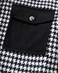 Black Houndstooth Corduroy Patchwork Flap Pocket Shacket - Little Miss Vanilla