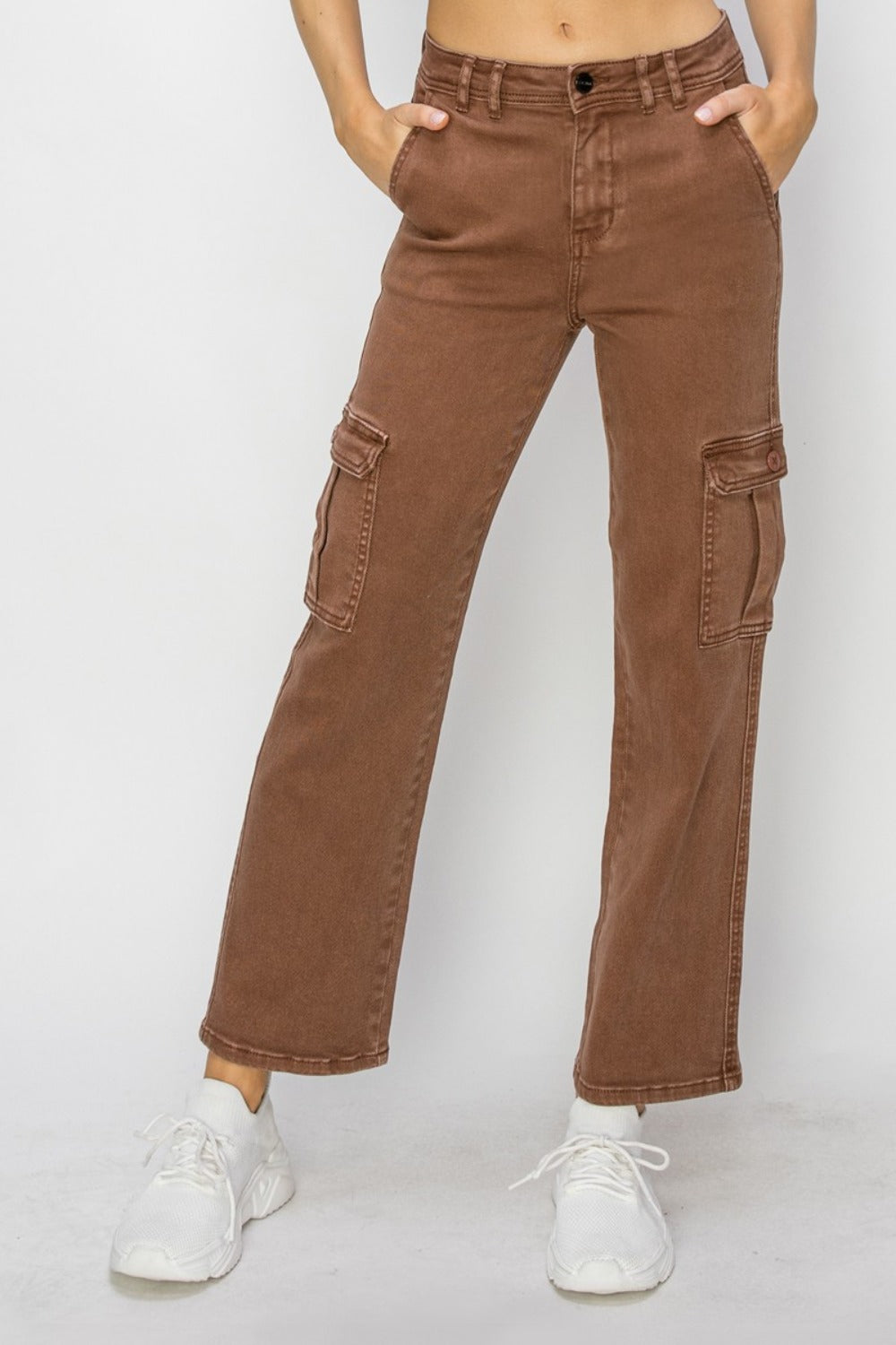 Risen Full Size High Rise Cargo Jeans - Little Miss Vanilla