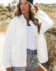 White Floral Quilted Jacket - Little Miss Vanilla