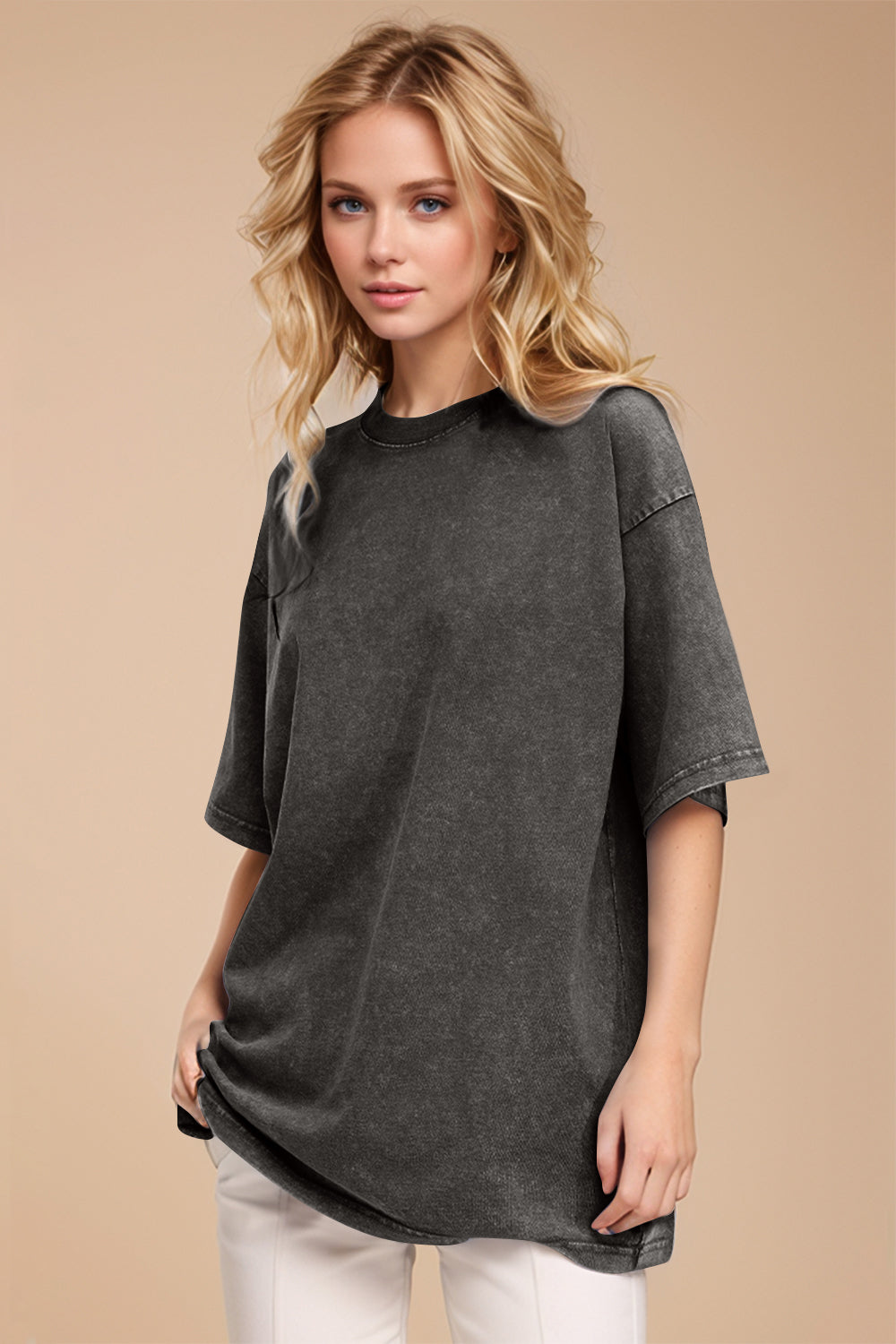 Basic Bae Round Neck Half Sleeve T-Shirt - Little Miss Vanilla