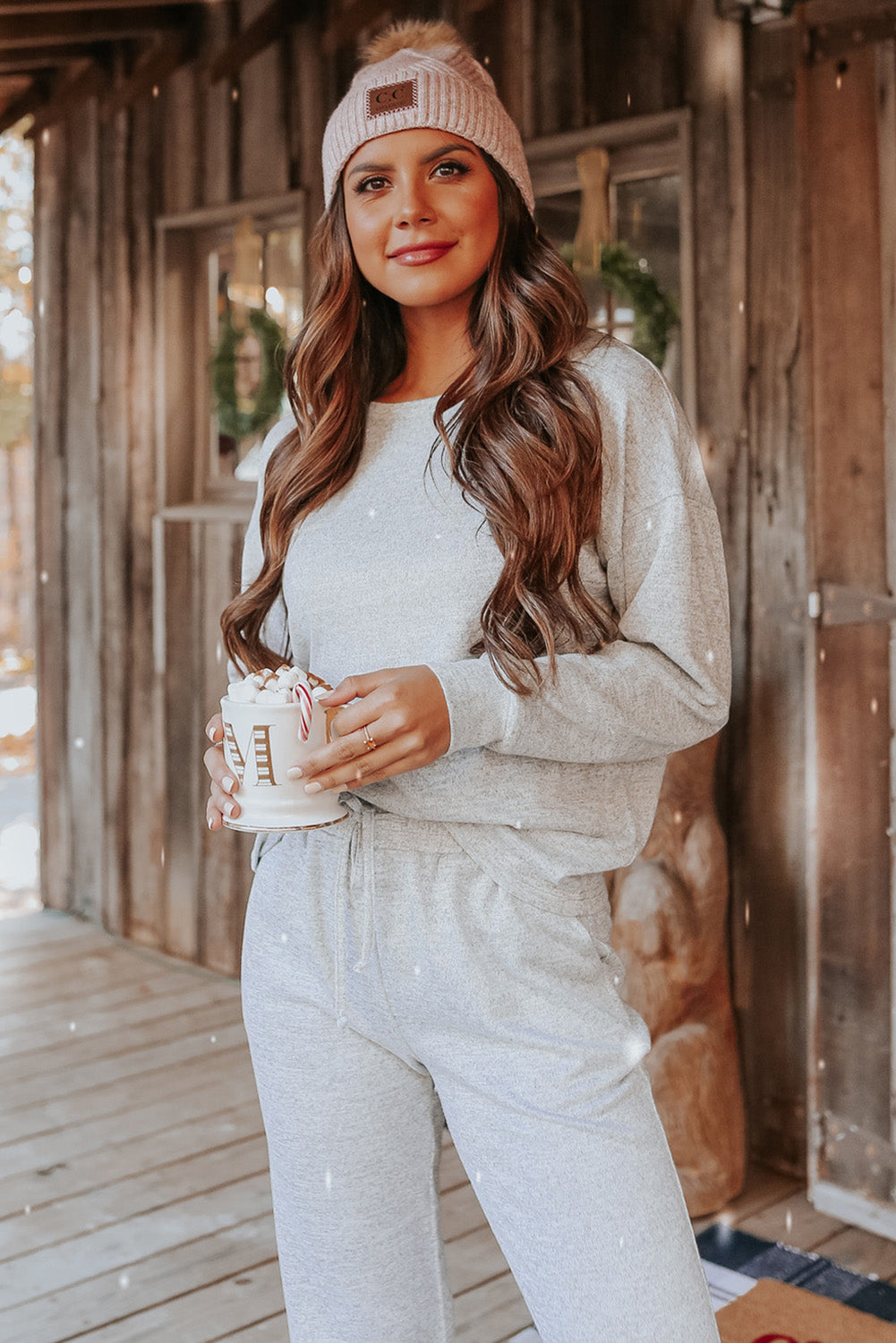 Gray Long Sleeve Pullover and Jogger Pants Lounge Set - Little Miss Vanilla