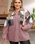 Plus Size Plaid Snap Down Jacket with Pockets - Little Miss Vanilla