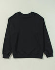 Plus Size Round Neck Long Sleeve Sweatshirt - Little Miss Vanilla