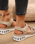 Summer Rhinestone Wedges Sandals Casual Sports Air Cushion Bottom Beach Shoes For Women Roman Sandals