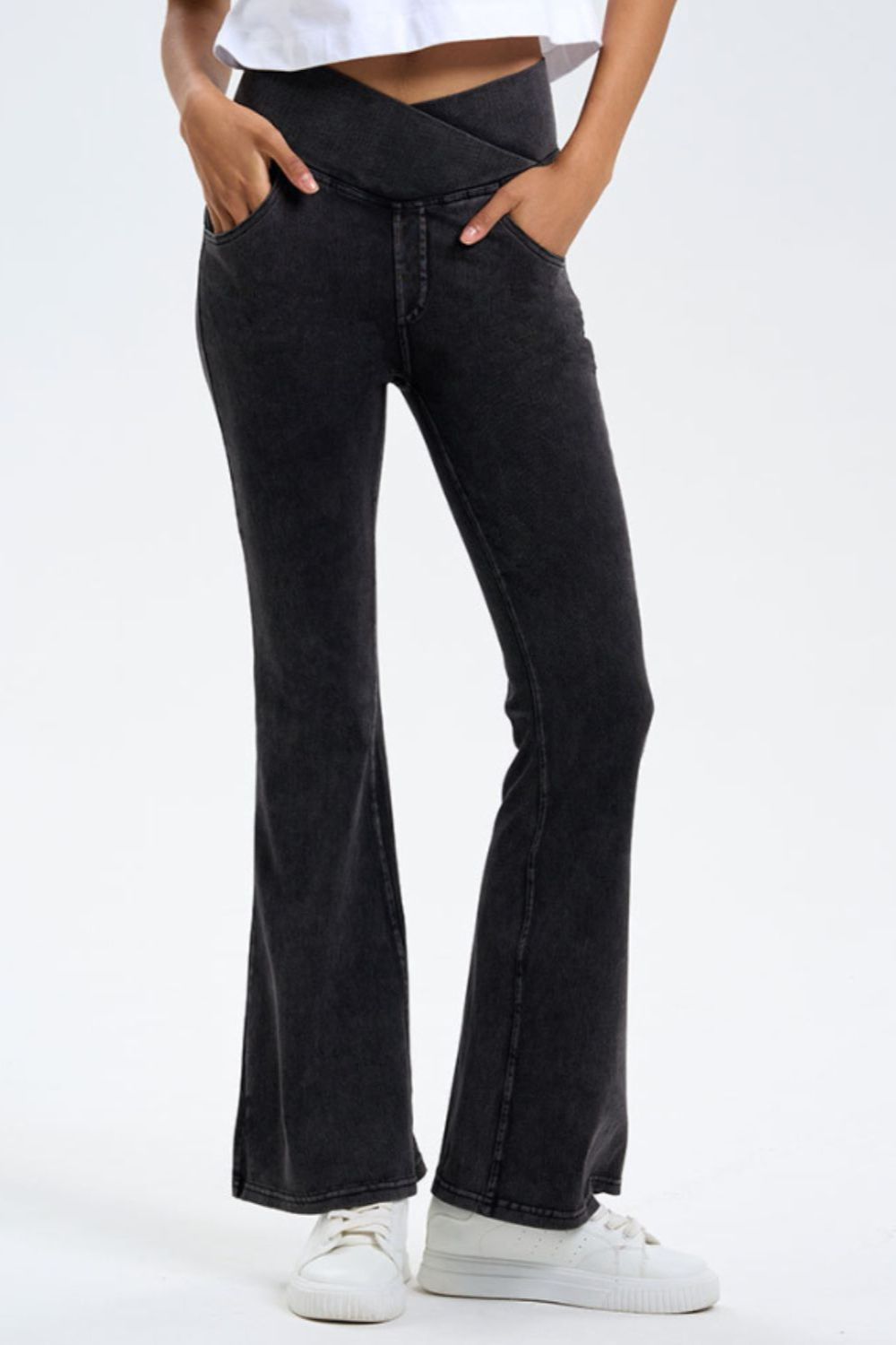 Basic Bae Pocketed Highly Stretchy Bootcut Jeans - Little Miss Vanilla