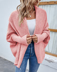 New Loose Knitted Sweater Solid Color Bat Sleeve Large Lapel Cardigan Autumn And Winter Fashion Jacket For Women Clothing - Little Miss Vanilla