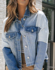 Distressed Button Up Drop Shoulder Denim Jacket - Little Miss Vanilla