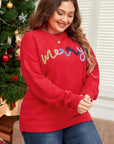 Plus Size MERRY Round Neck Long Sleeve Sweater - Little Miss Vanilla