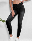 Black Arched Waist Stretchy Slim Fit Jeggings