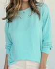 Corded Knit Round Neck Long Sleeve Top - Little Miss Vanilla