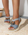 Women's Peep Toe Serpentine Wedges Sandals With Circle Design Casual Summer Shoes