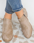 Philippine Gray Tulip Opening Suede Ankle Boots - Little Miss Vanilla