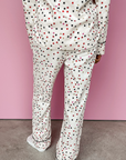 White Contrast Pipping Star Long Sleeve and Pants Pajamas Set - Little Miss Vanilla