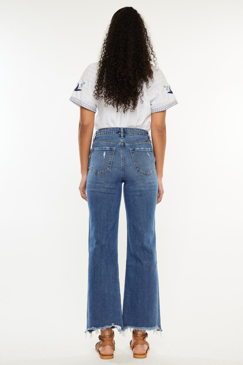 Kancan Full Size High Rise Slim Wide Leg Jeans - Little Miss Vanilla