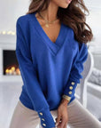 V-Neck Long Sleeve Sweatshirt - Little Miss Vanilla