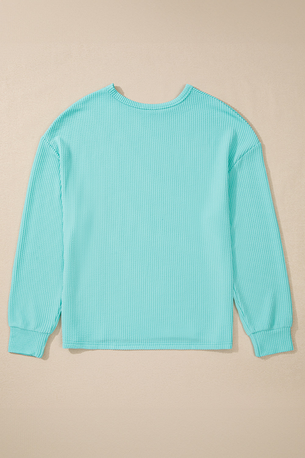 Corded Knit Round Neck Long Sleeve Top - Little Miss Vanilla