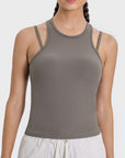 Millennia Cutout Round Neck Racerback Active Tank - Little Miss Vanilla