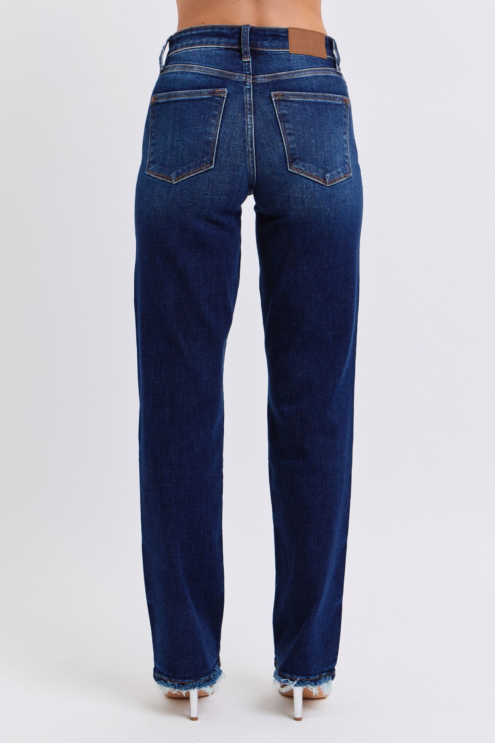 Judy Blue Full Size Raw Hem Straight Leg Jeans - Little Miss Vanilla