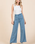 Mittoshop High Waist Wide Leg Jeans - Little Miss Vanilla