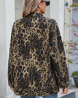 Leopard Button Up Drop Shoulder Denim Jacket - Little Miss Vanilla