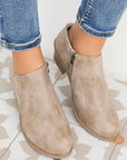 Philippine Gray Tulip Opening Suede Ankle Boots - Little Miss Vanilla