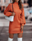 Women's Turtleneck Long Sweater Winter Fashion Long Sleeve Sweater Dress