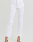 RISEN Full Size Tummy Control Elastic Band High Rise Crop Straight Jeans - Little Miss Vanilla