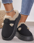 Fashion Thick-soled Plush Buckle Cotton Slippers Winter Indoor And Outdoor Casual Warm Shoes Women Garden Slipper