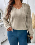 Plus Size Drawstring Dropped Shoulder Hooded T-Shirt - Little Miss Vanilla