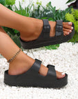 Black Double-buckle EVA Slippers - Little Miss Vanilla