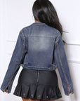 Zip Up Long Sleeve Denim Top - Little Miss Vanilla