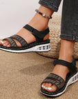 Summer Rhinestone Wedges Sandals Casual Sports Air Cushion Bottom Beach Shoes For Women Roman Sandals