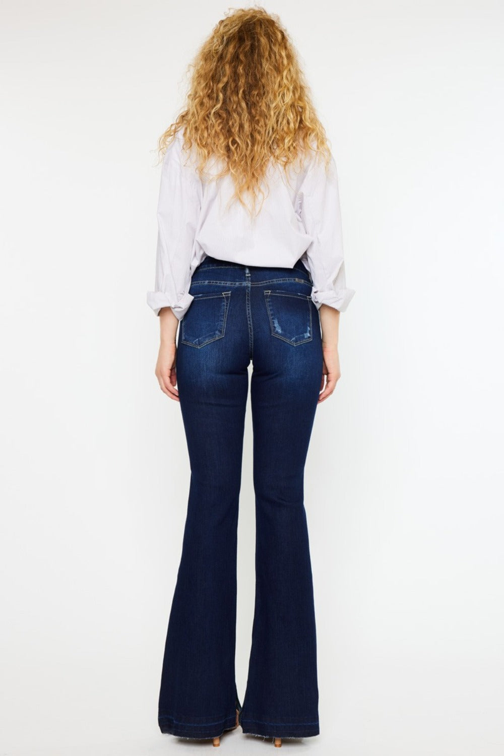 Kancan Mid Rise Slim Flare Jeans - Little Miss Vanilla