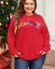 Plus Size MERRY Round Neck Long Sleeve Sweater - Little Miss Vanilla