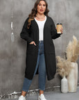 Plus Size Long Sleeve Pocketed Cardigan - Little Miss Vanilla