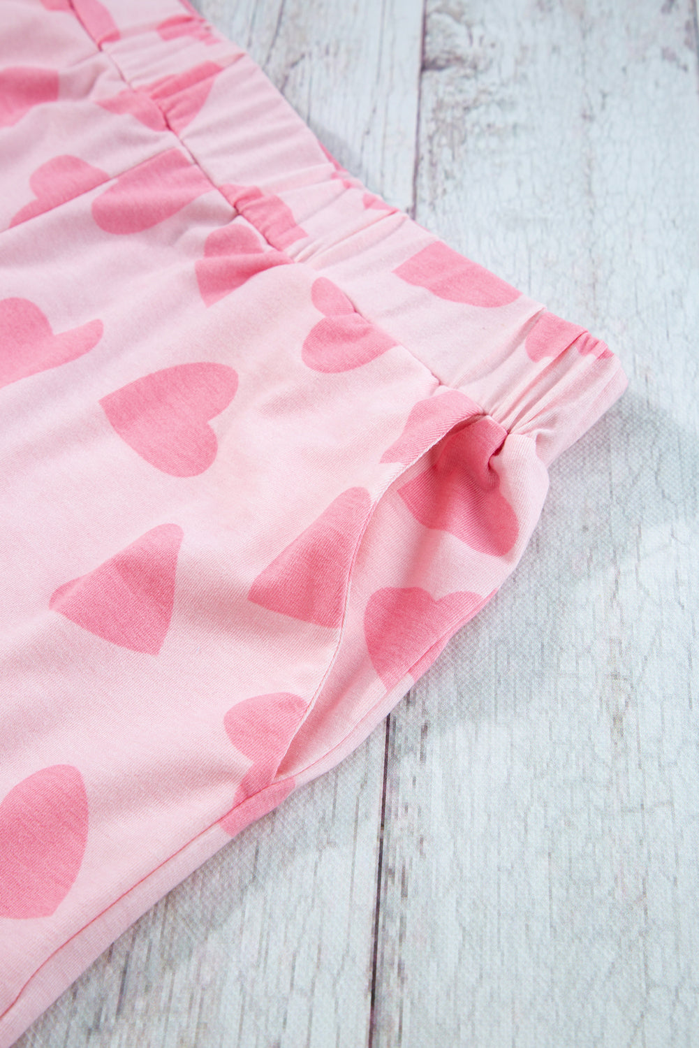 Pink Valentine Heart Shape Print Long Sleeve Top Shorts Lounge Set - Little Miss Vanilla