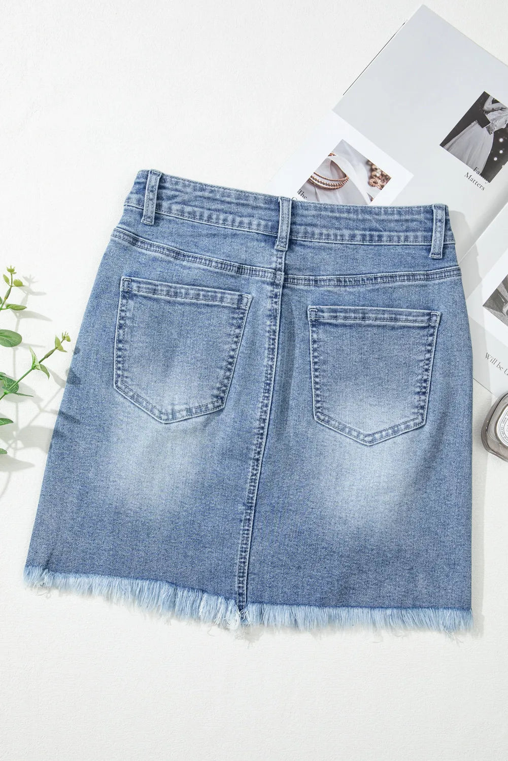 Distressed Raw Hem Heart Mini Denim Skirt - Little Miss Vanilla