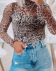 Turtleneck Leopard Long Sleeve Bodysuit - Little Miss Vanilla