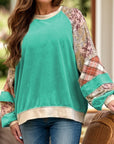 Plus Size Printed Raglan Sleeve Sweatshirt - Little Miss Vanilla