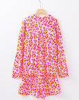 Pink Leopard Print Long Sleeve Shirt and Shorts Pajama Set - Little Miss Vanilla