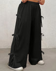 Plus Size Bow Elastic Waist Wide Leg Pants - Little Miss Vanilla