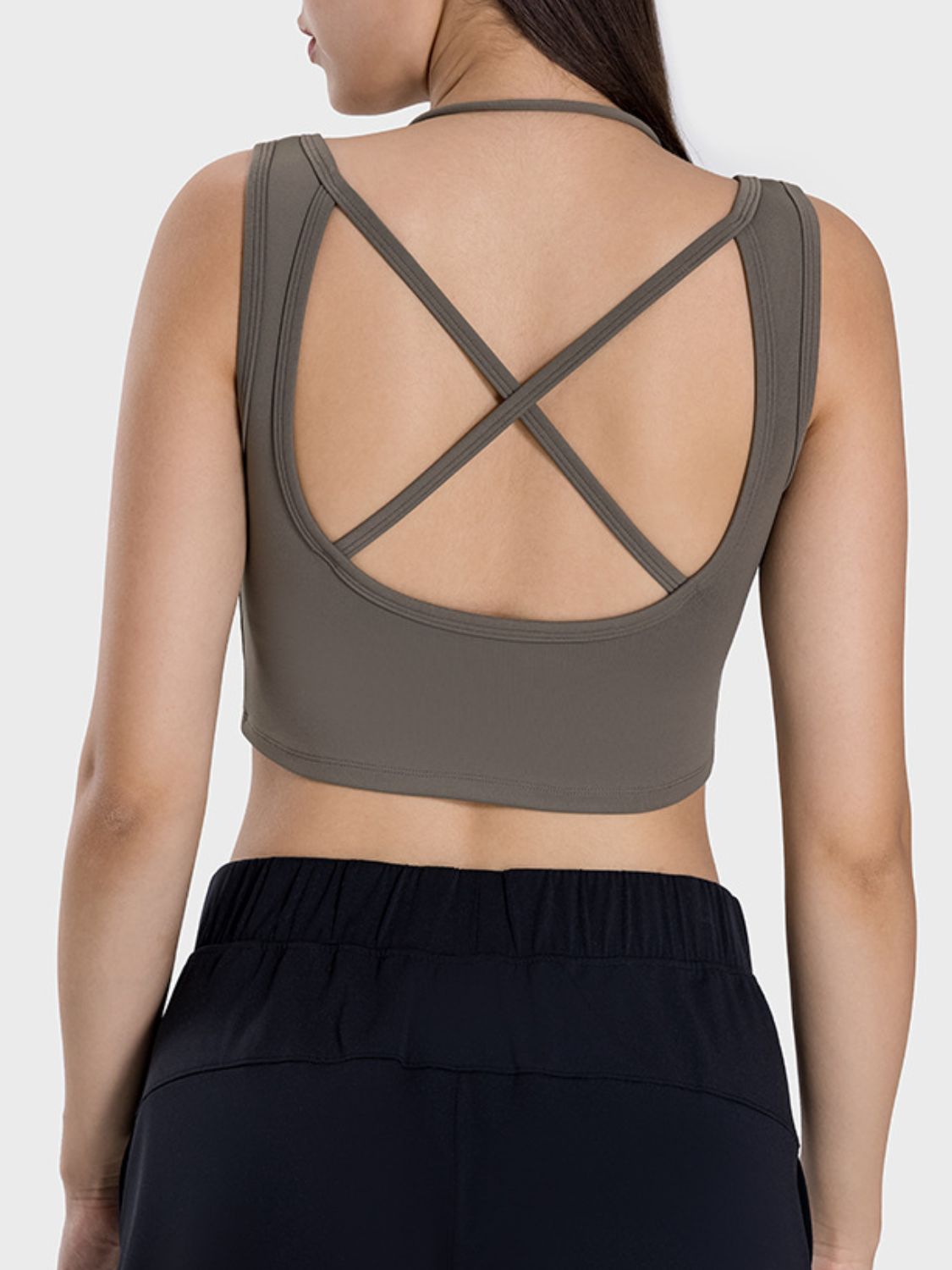 Millennia Crisscross Square Neck Active Tank - Little Miss Vanilla